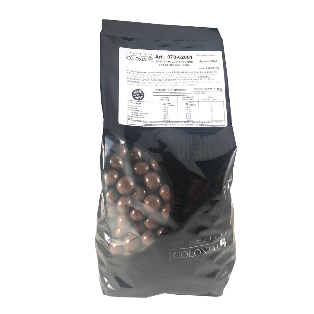 CHOC. COLONIAL AVELLANA C/CHOC C/LECHE 1 KG