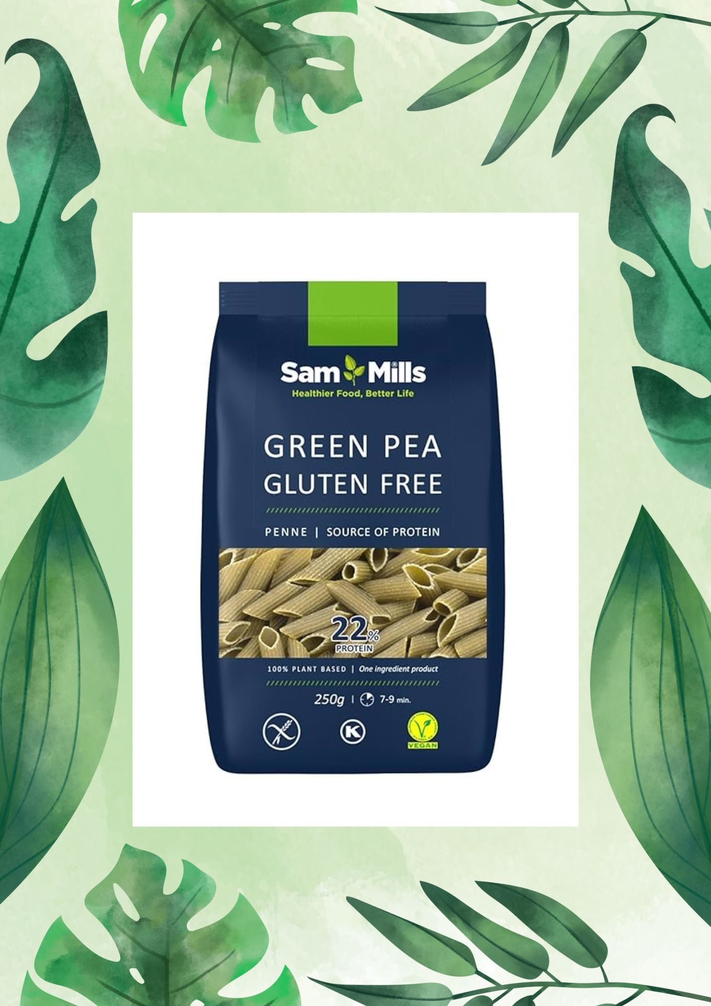 BIOO PASTA GREEN PEA PENNE 250 GRS