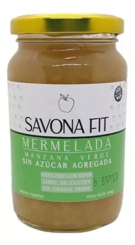 SAVONA FIT MERMELADA DE MANZANA VERDE S/A 400 GRS