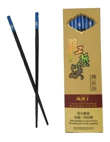 GOCHISO PALITOS NEGRO Y CELESTE REUTILIZABLES SET 10 PARES