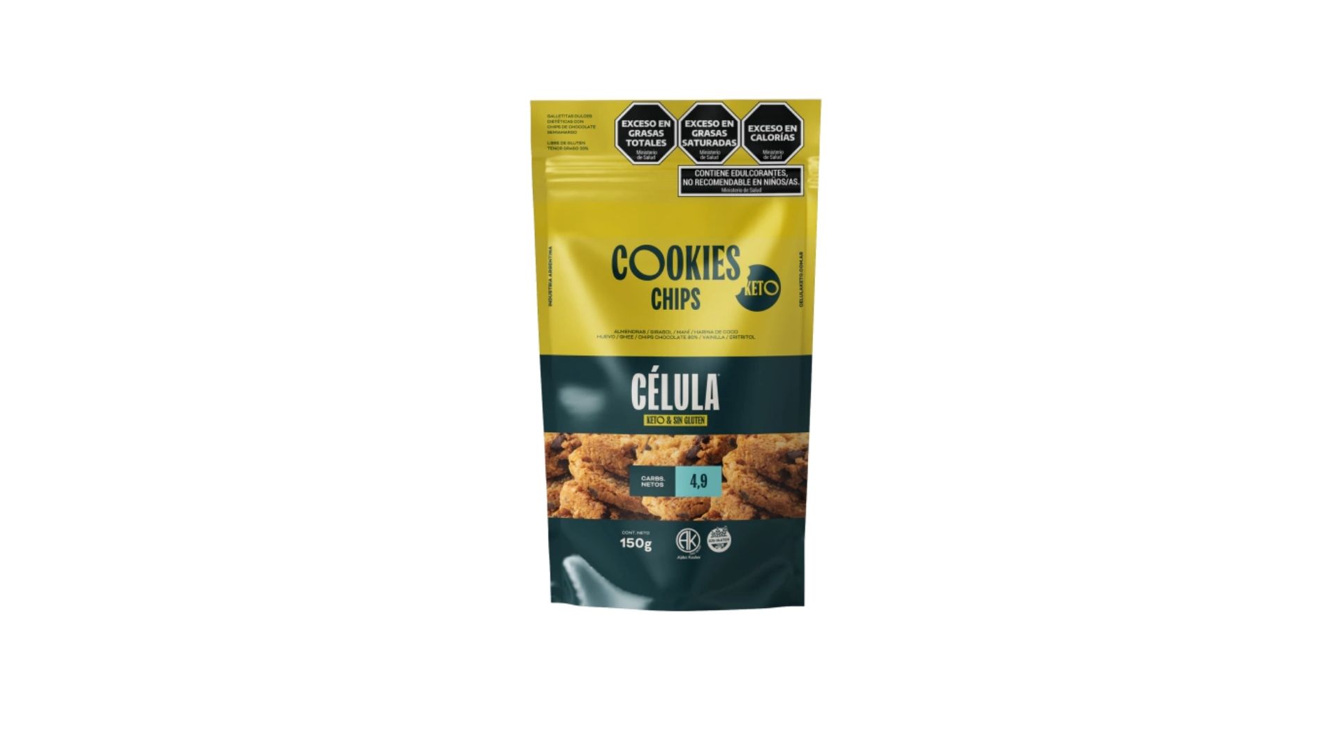 CELULA COOKIES KETO CHIPS 150 GRS