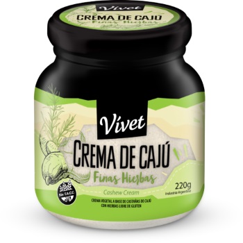 VIVET CREMA CAJU FINAS HIERBAS 220 GRS