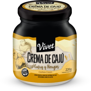 VIVET CREMA CAJU CURRY Y HONGOS 220 GRS