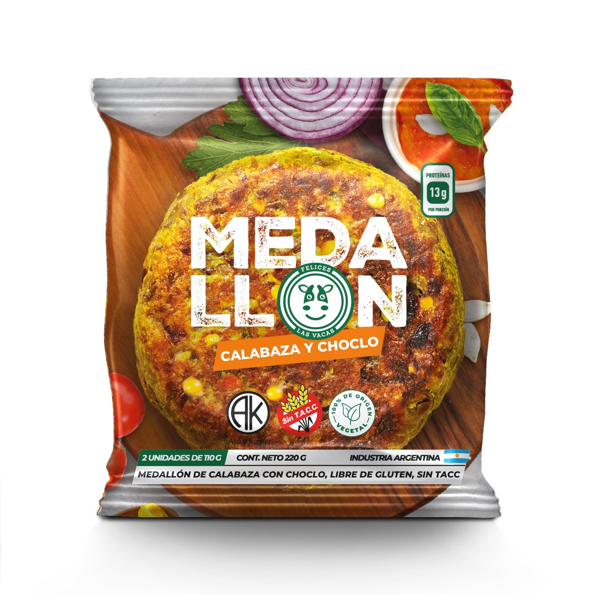 FELICES LAS VACAS MEDALLON CALABAZA Y CHOCLO 110 GRS X 2