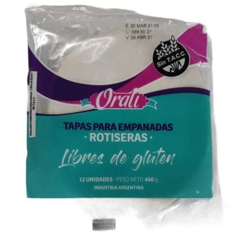 ORALI TAPAS EMPANADA ROTISERIA SIN TACC 460 GRS