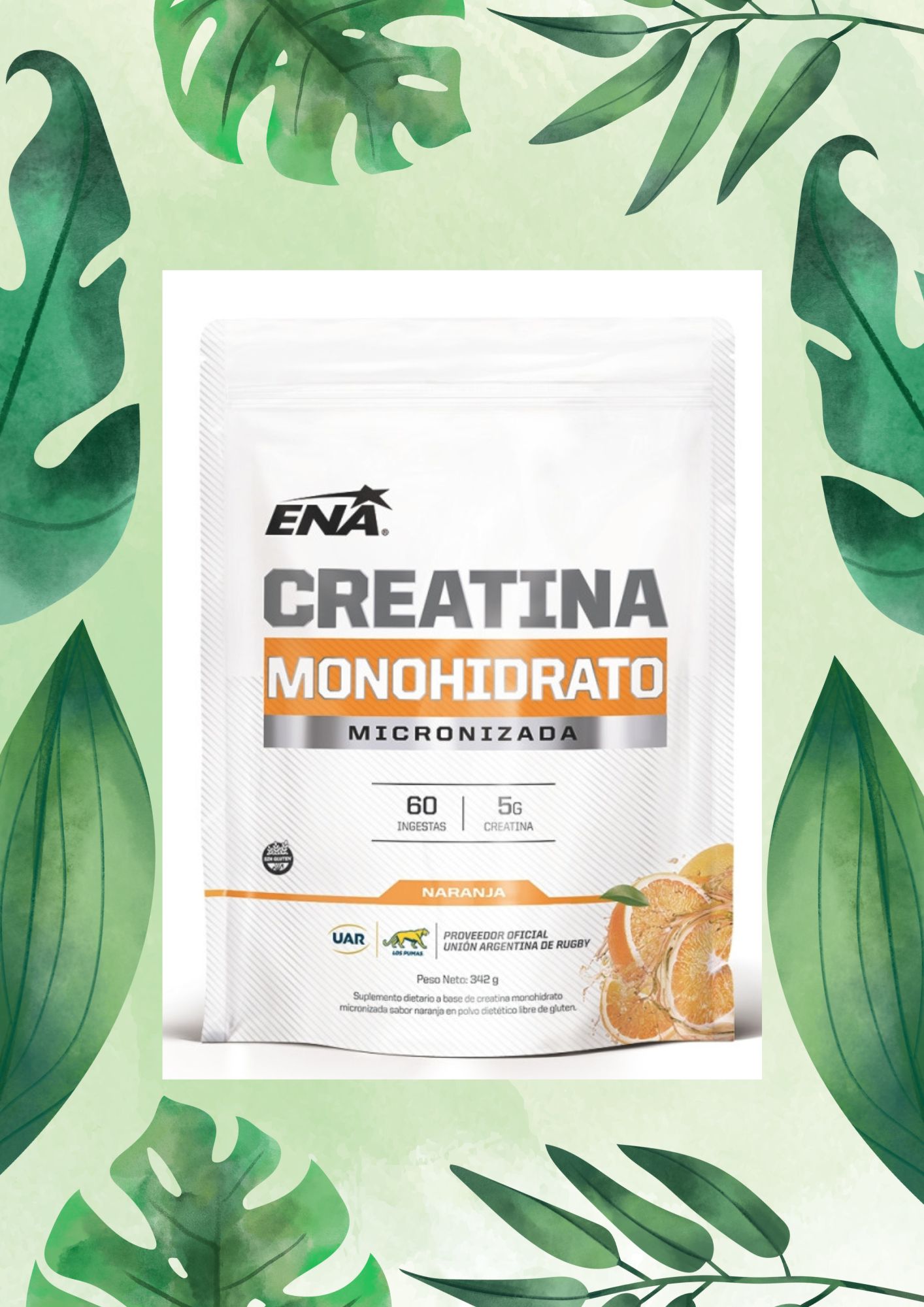 ENA CREATINA MICRONIZADA NARANJA 300 GRS