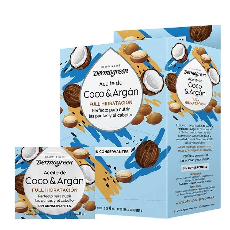DERMOGREEN DISPLAY ACEITE DE COCO Y ARGAN 48X8 ML
