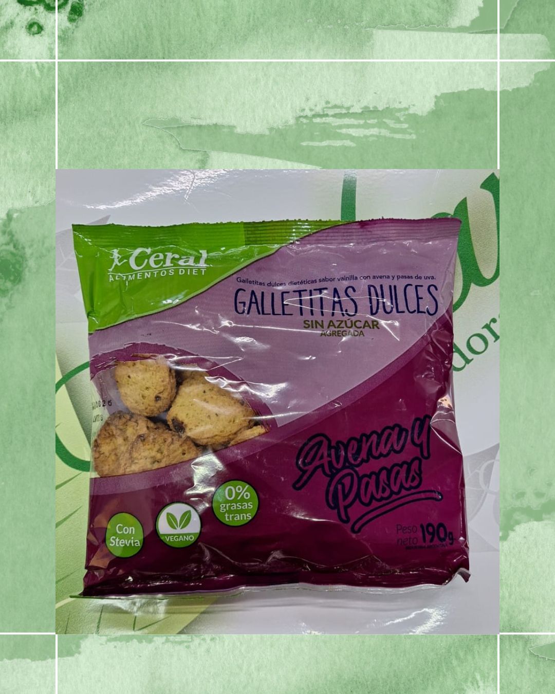 CERAL GALLETITAS S/A AVENA Y PASAS 190 GRS