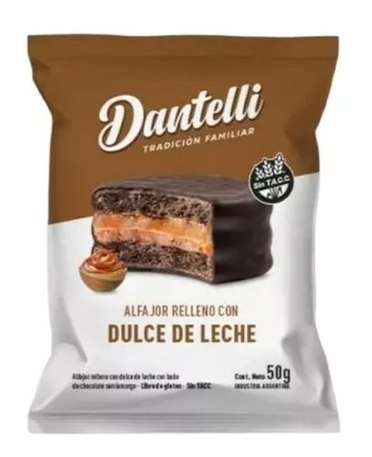 DANTELLI ALFAJOR DULCE DE LECHE 12 UNID