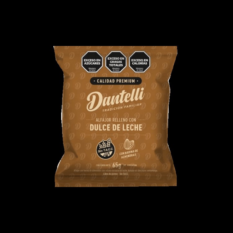 DANTELLI ALFAJOR DULCE DE LECHE PREMIUM 12 UNID