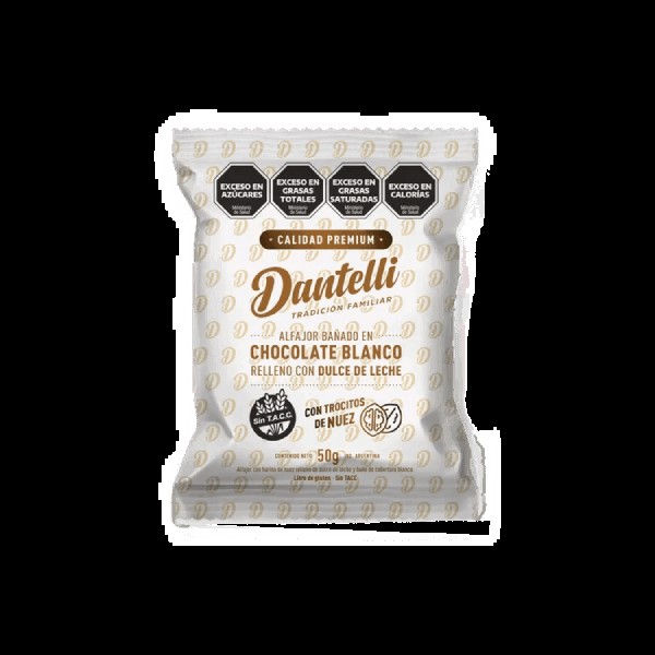 DANTELLI ALFAJOR BLANCO CON NUEZ 12 UNID