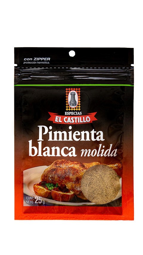 EL CASTILLO PIMIENTA BLANCA MOLIDA 25 GRS
