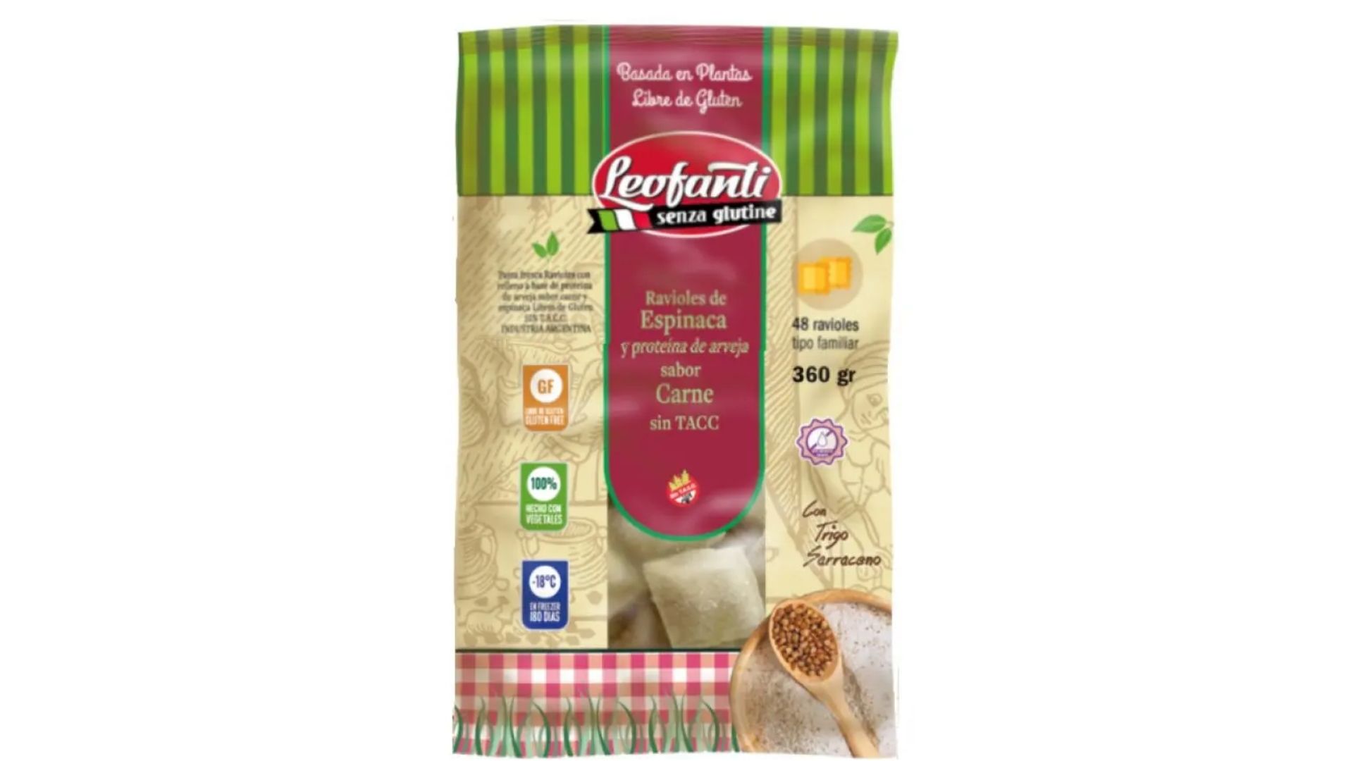 LEOFANTI RAVIOLES CARNE Y ESPINACA 360 GRS