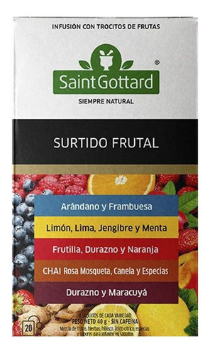 SAINT GOTTARD SURTIDO FRUTAL 20 saq