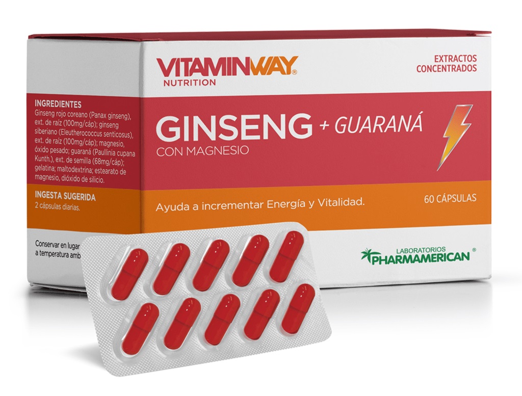 VITAMINWAY GINSENG + GUARANA 60 CAPS