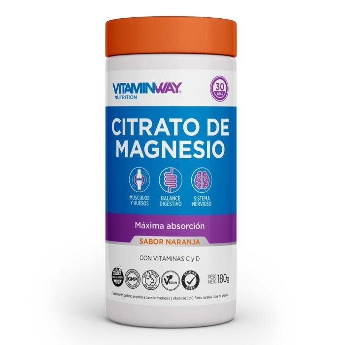 VITAMINWAY CITRATO DE MAGNESIO NARANJA 180 GRS