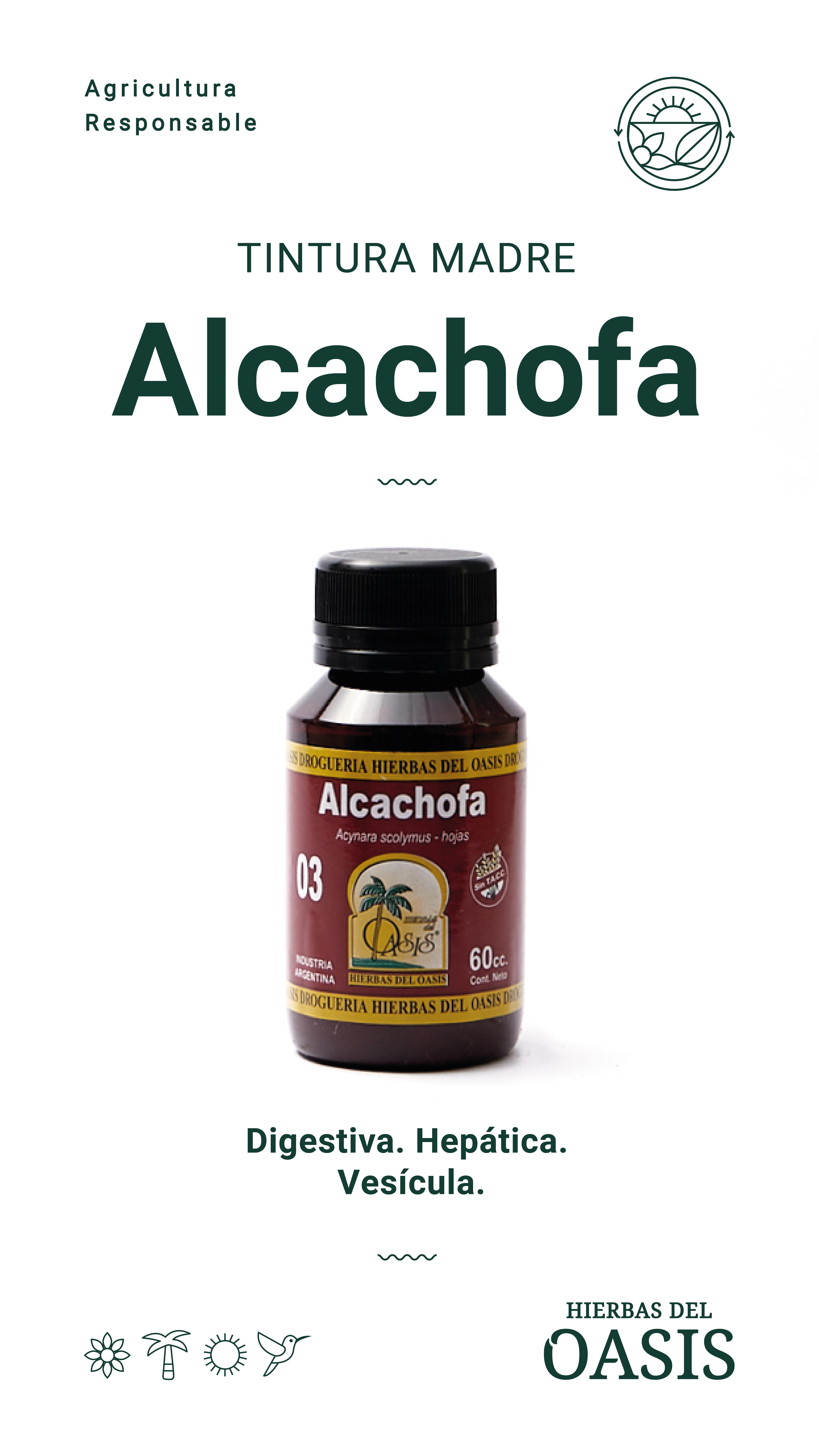 Hierbas Del Oasis TINTURA MADRE Nº 3 ALCACHOFA 60 cc
