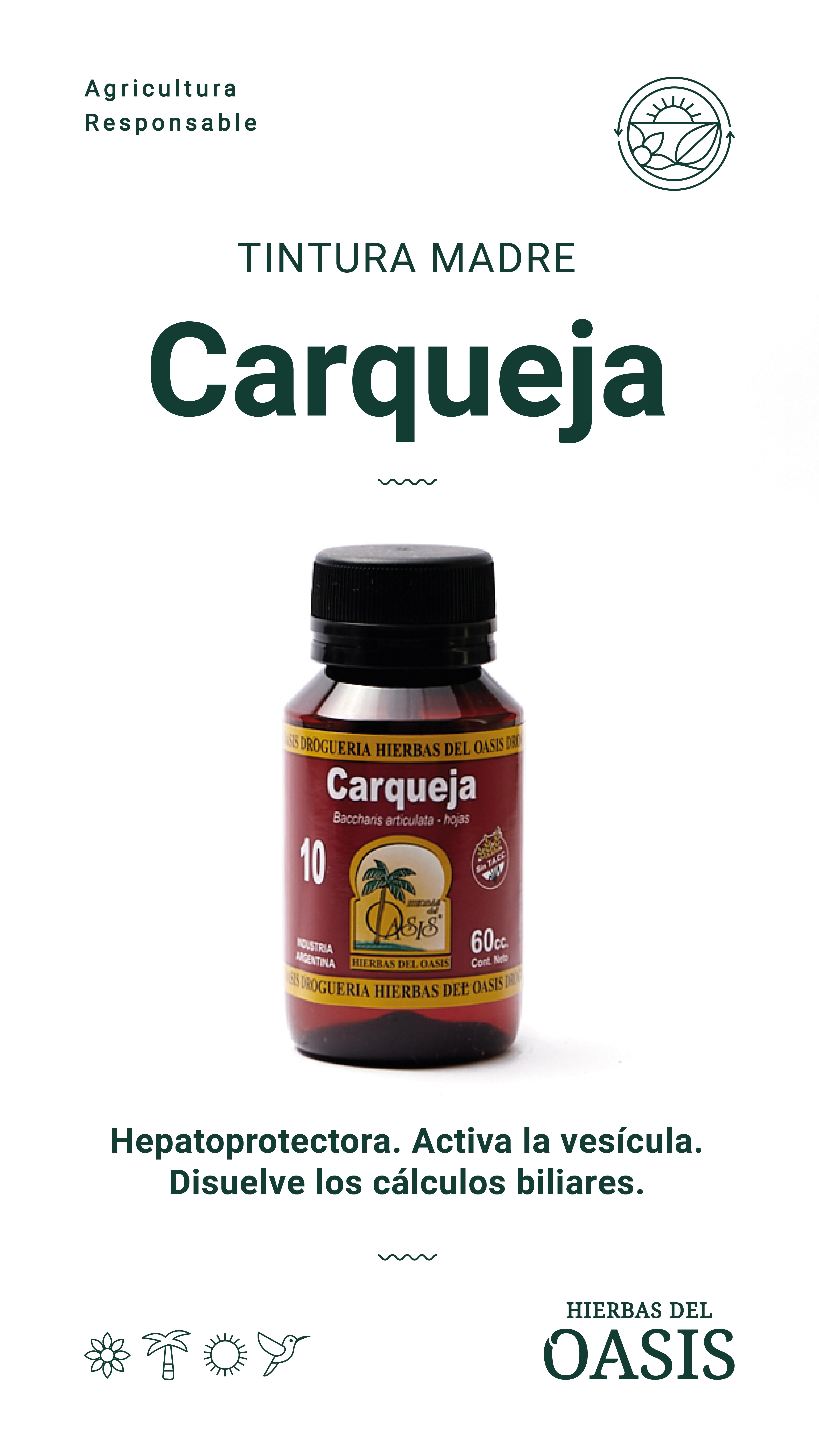 Hierbas Del Oasis TINTURA MADRE Nº 10 CARQUEJA 60 cc