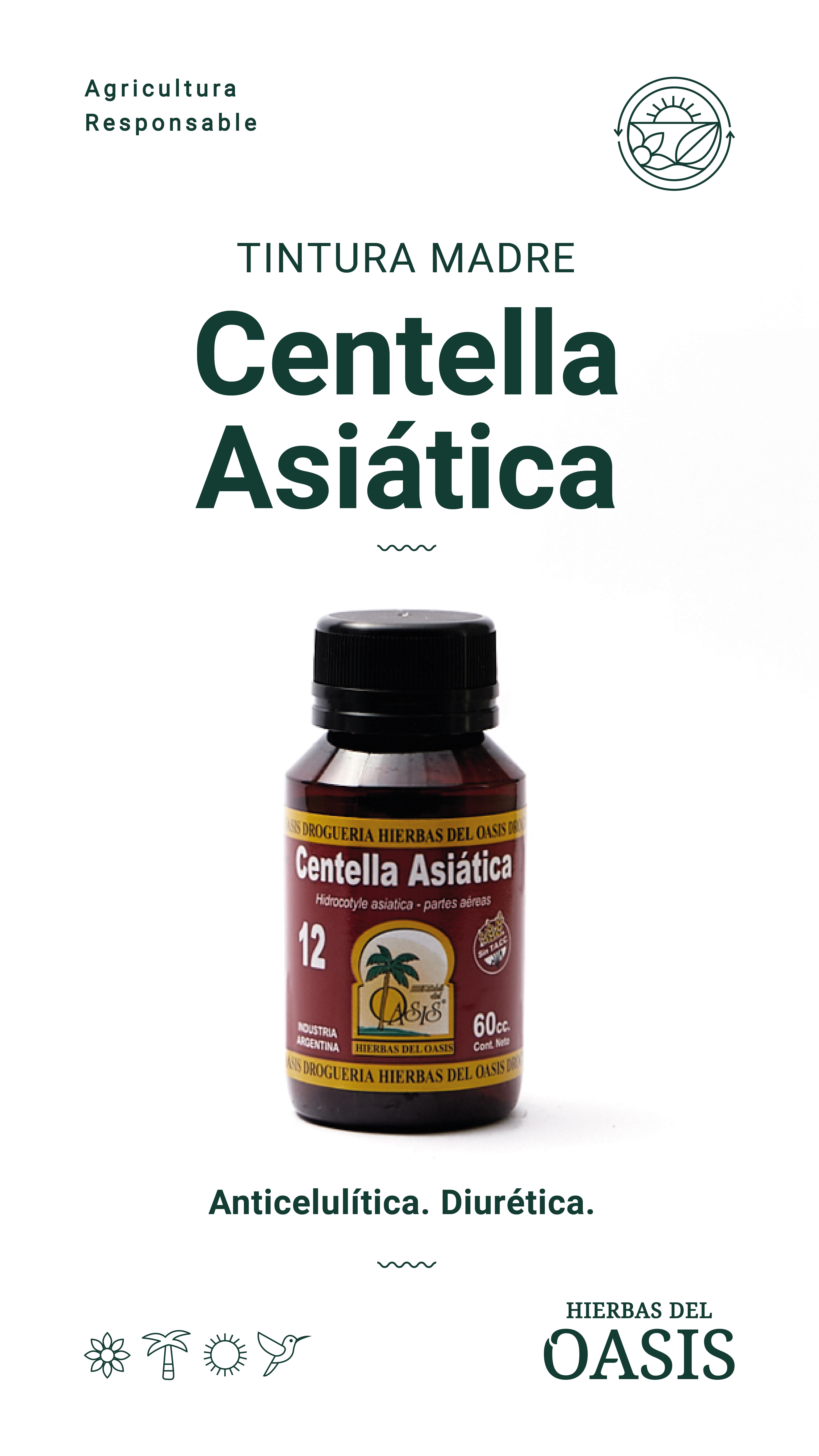 Hierbas Del Oasis TINTURA MADRE Nº 12 CENTELLA ASIÁTICA 60 cc