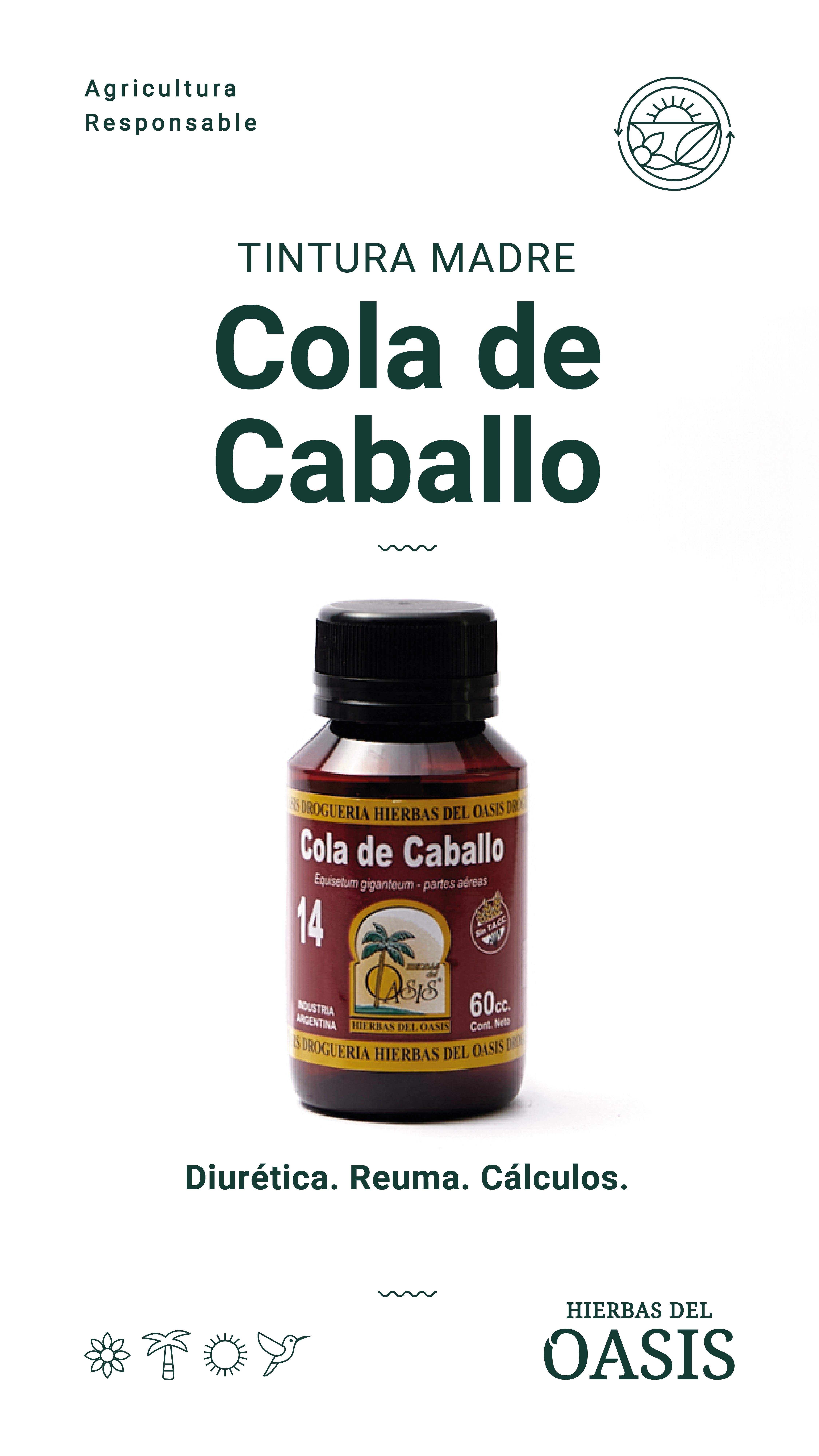 Hierbas Del Oasis TINTURA MADRE Nº 14 COLA DE CABALLO 60 cc