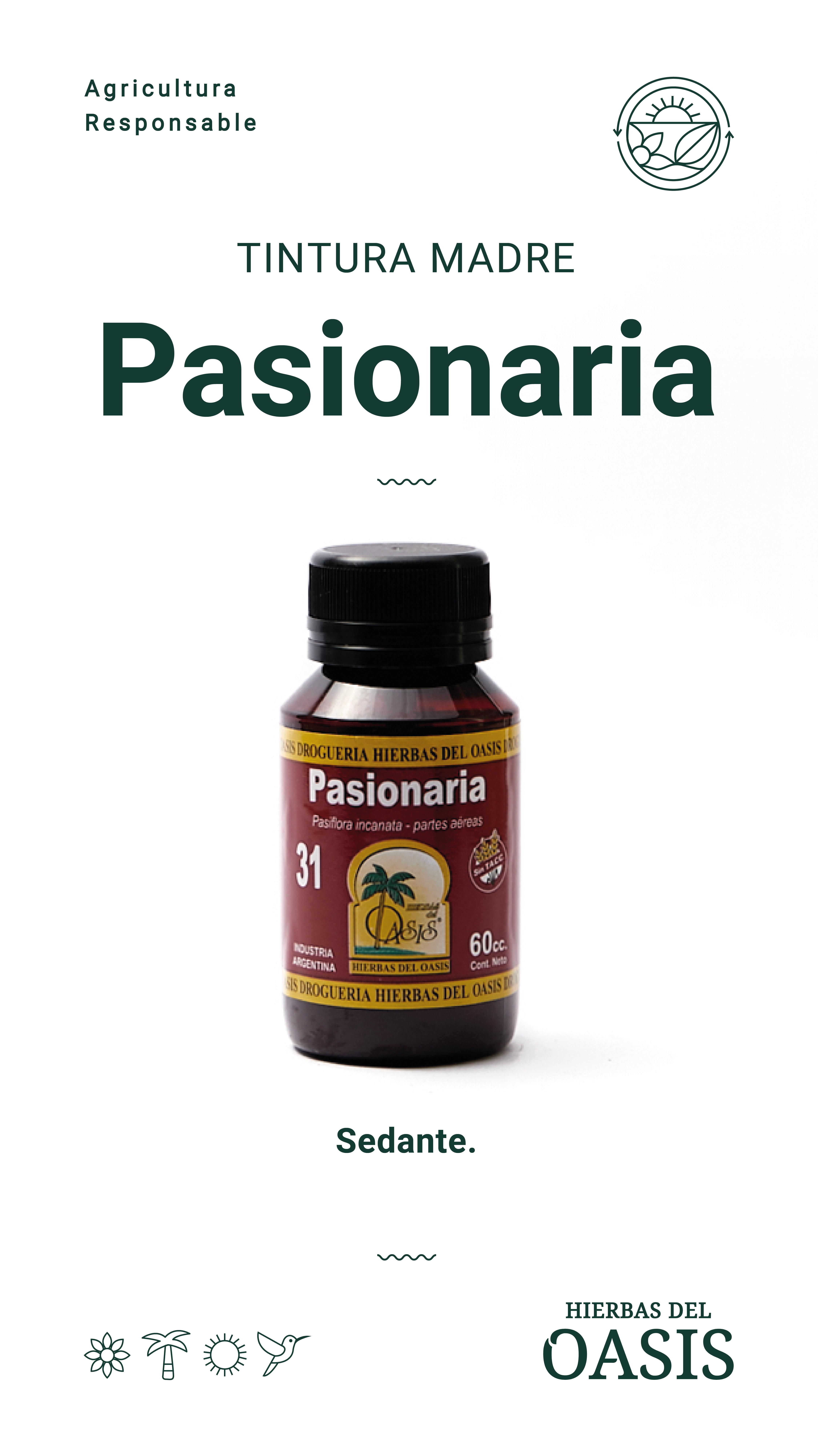 Hierbas Del Oasis TINTURA MADRE Nº 31 PASIONARIA 60 cc