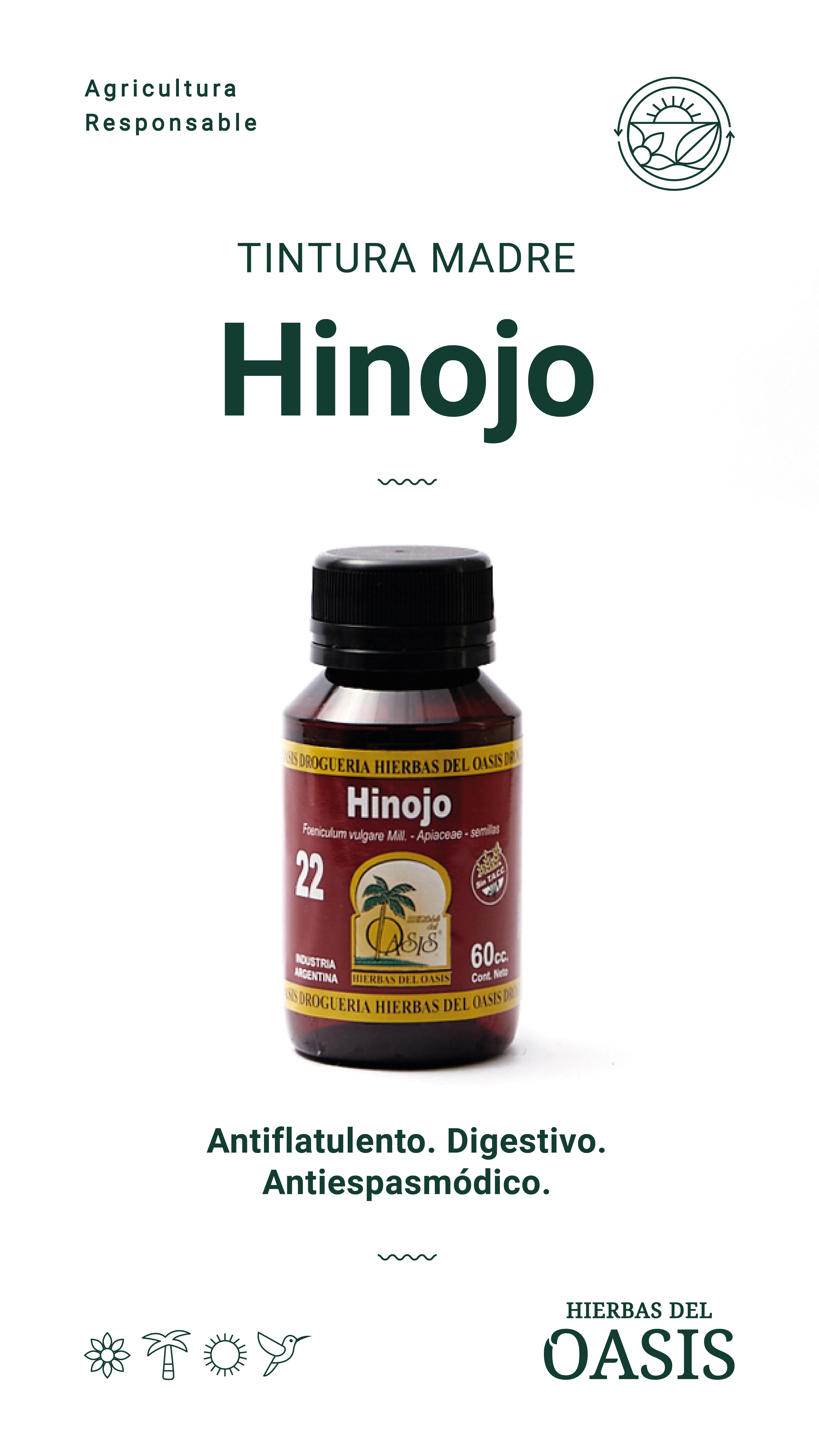 Hierbas Del Oasis TINTURA MADRE Nº 22 HINOJO 60 cc