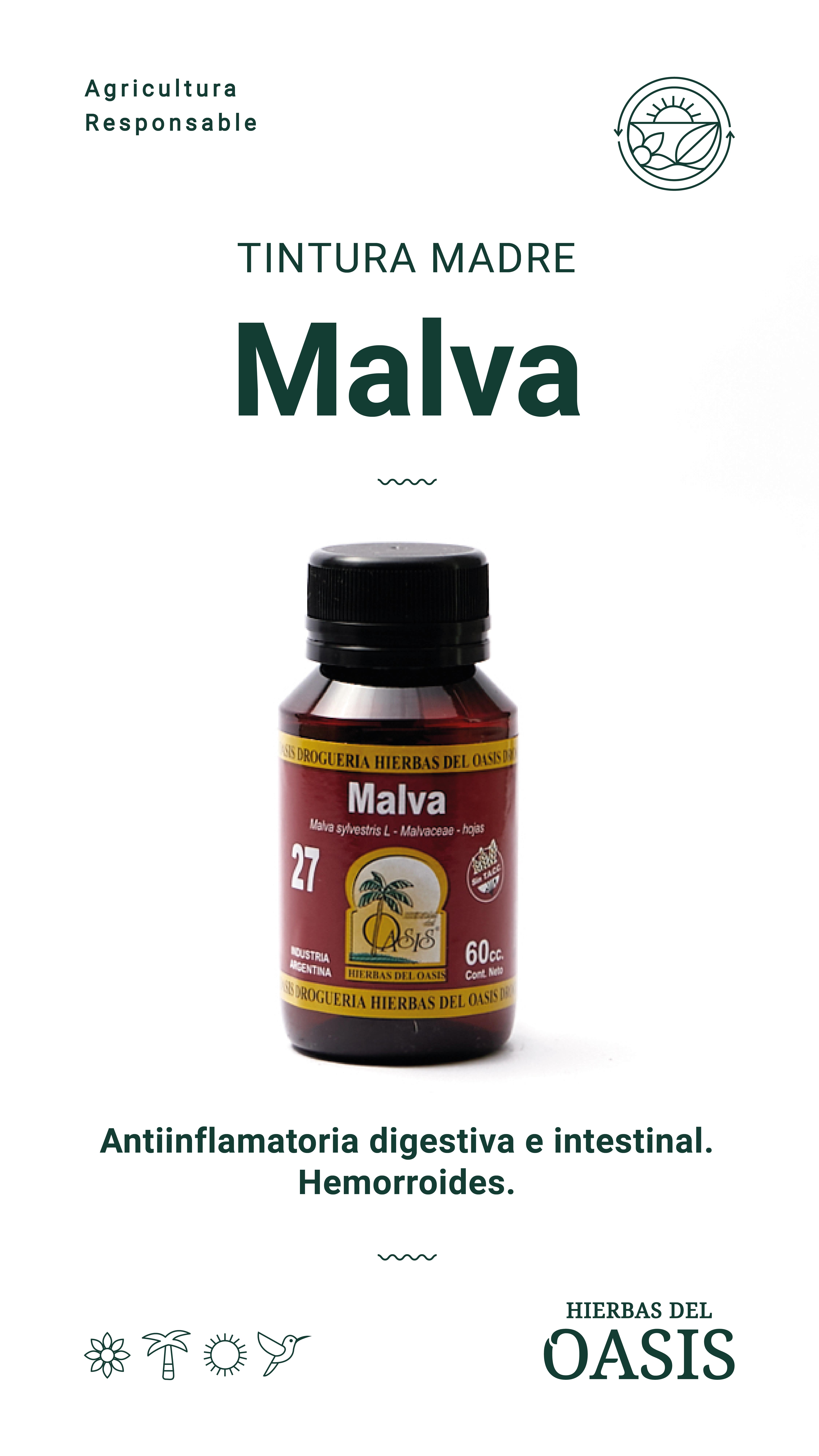 Hierbas Del Oasis TINTURA MADRE Nº 27 MALVA 60 cc