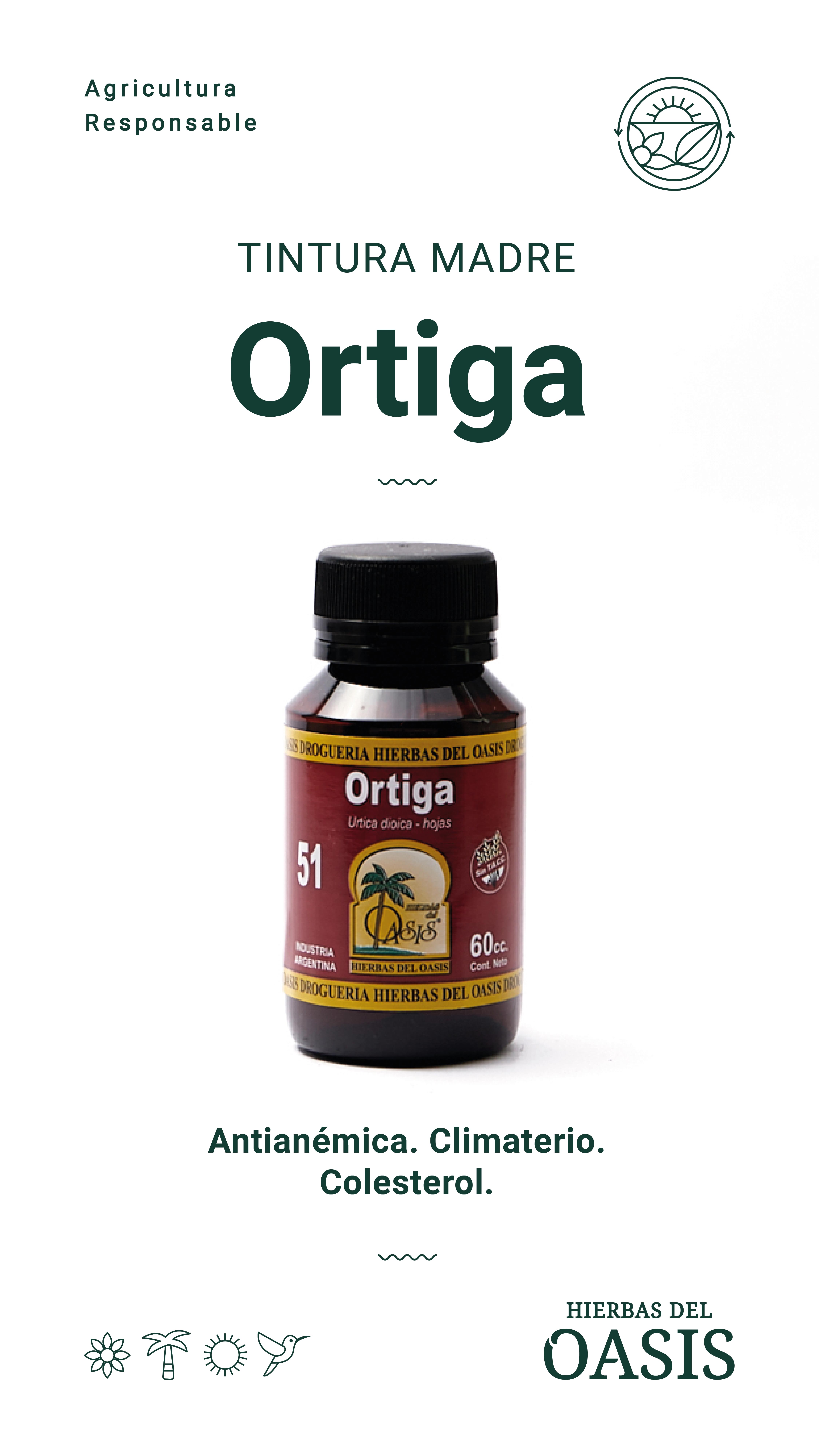 Hierbas Del Oasis TINTURA MADRE N°51 ORTIGA 60 cc