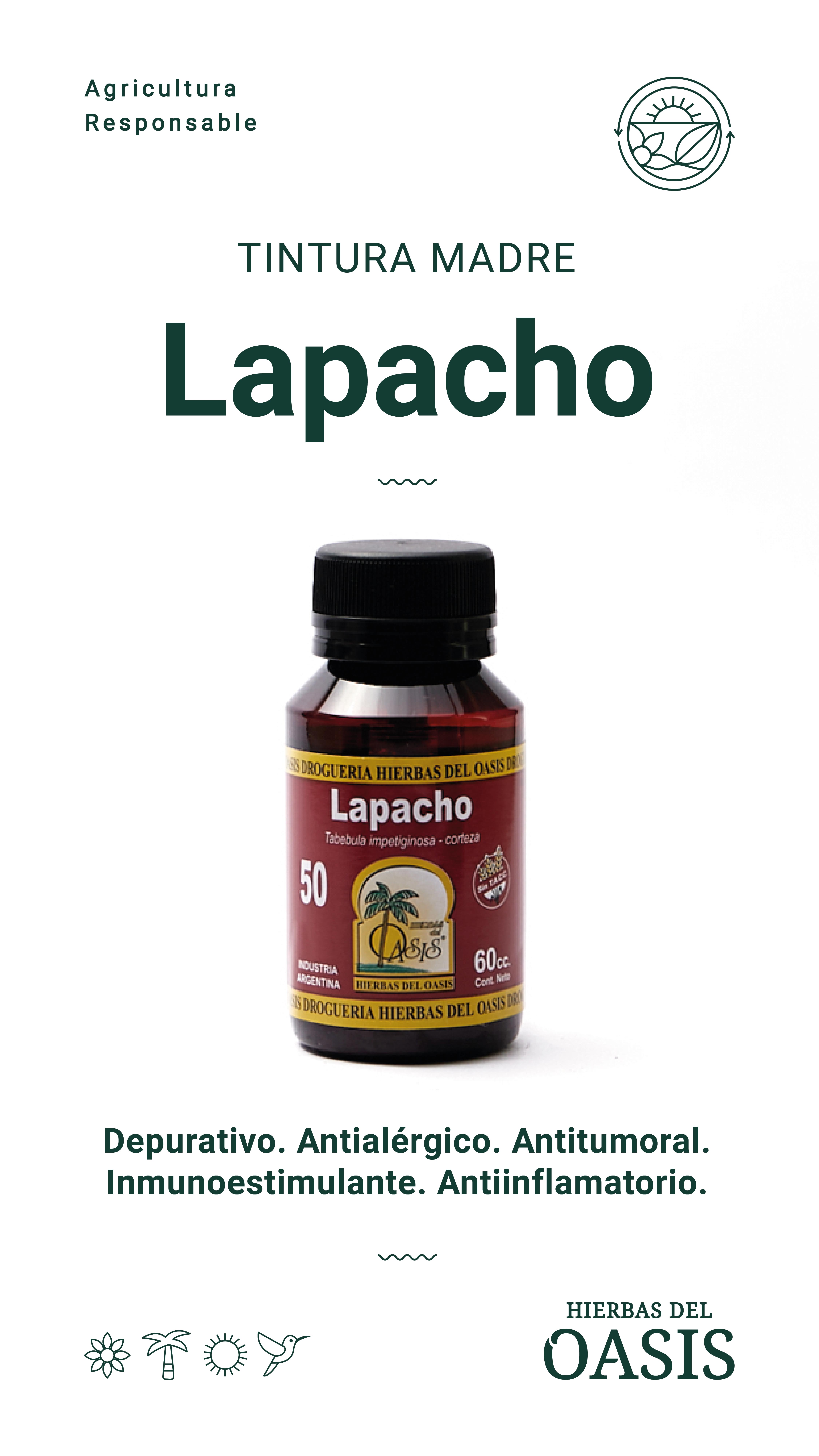 Hierbas Del Oasis TINTURA MADRE N°50 LAPACHO 60 cc
