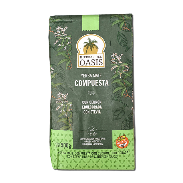 HIERBAS DEL OASIS YERBA MATE CON STEVIA 500 GRS