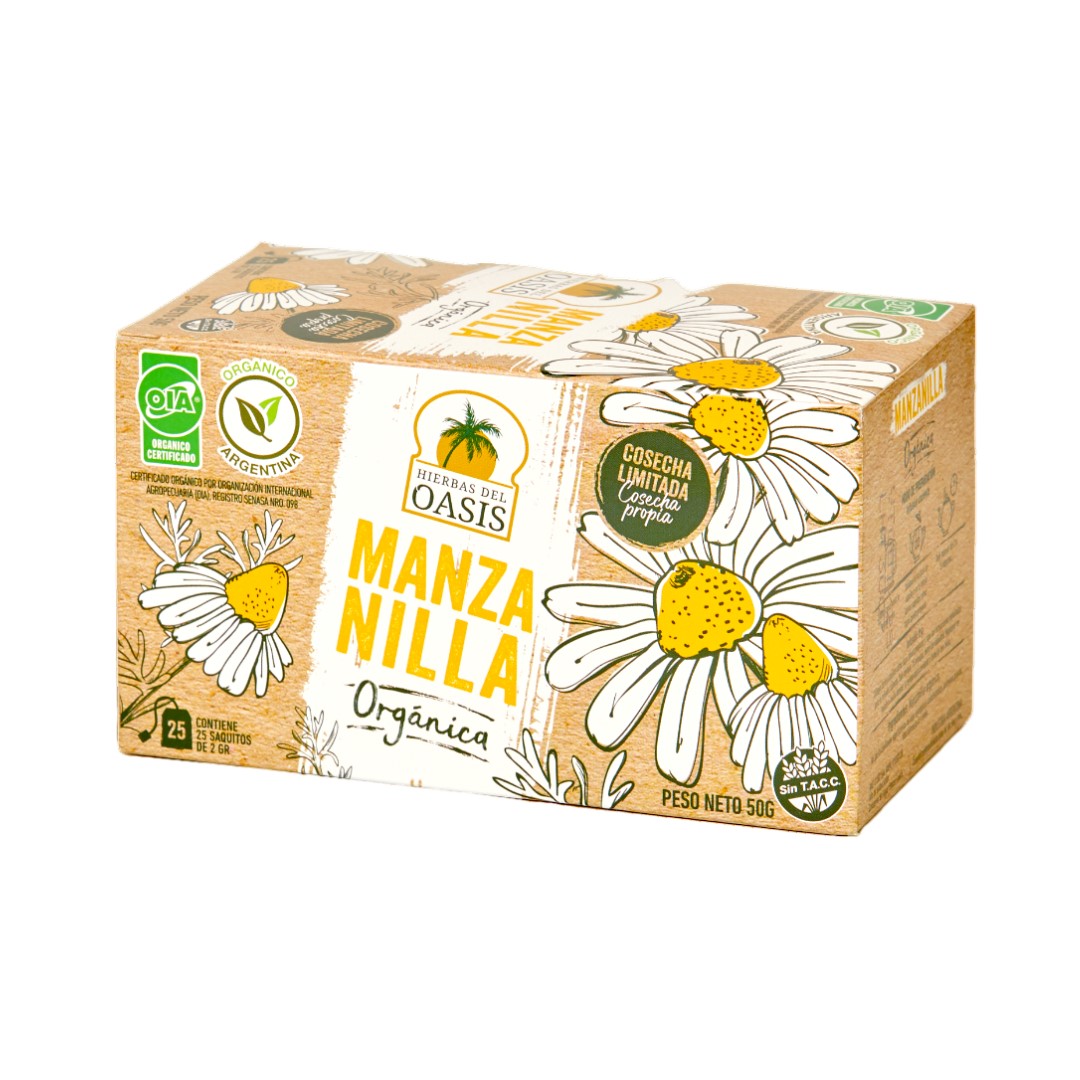 HIERBAS DEL OASIS TE MANZANILLA ORGANICO 25 SAQ