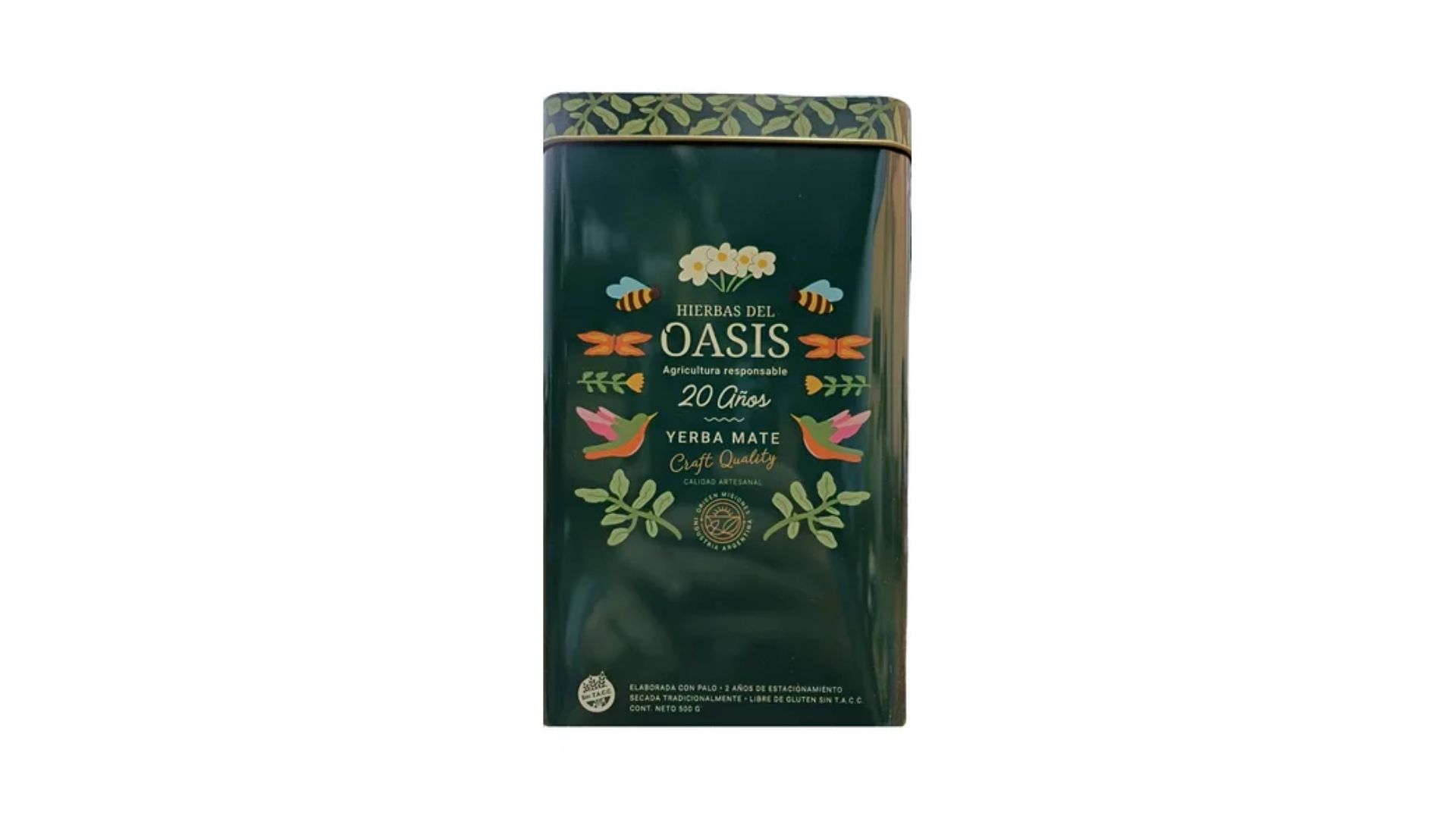 HIERBAS DEL OASIS YERBA MATE PREMIUM SIMPLE LATA 500 GRS