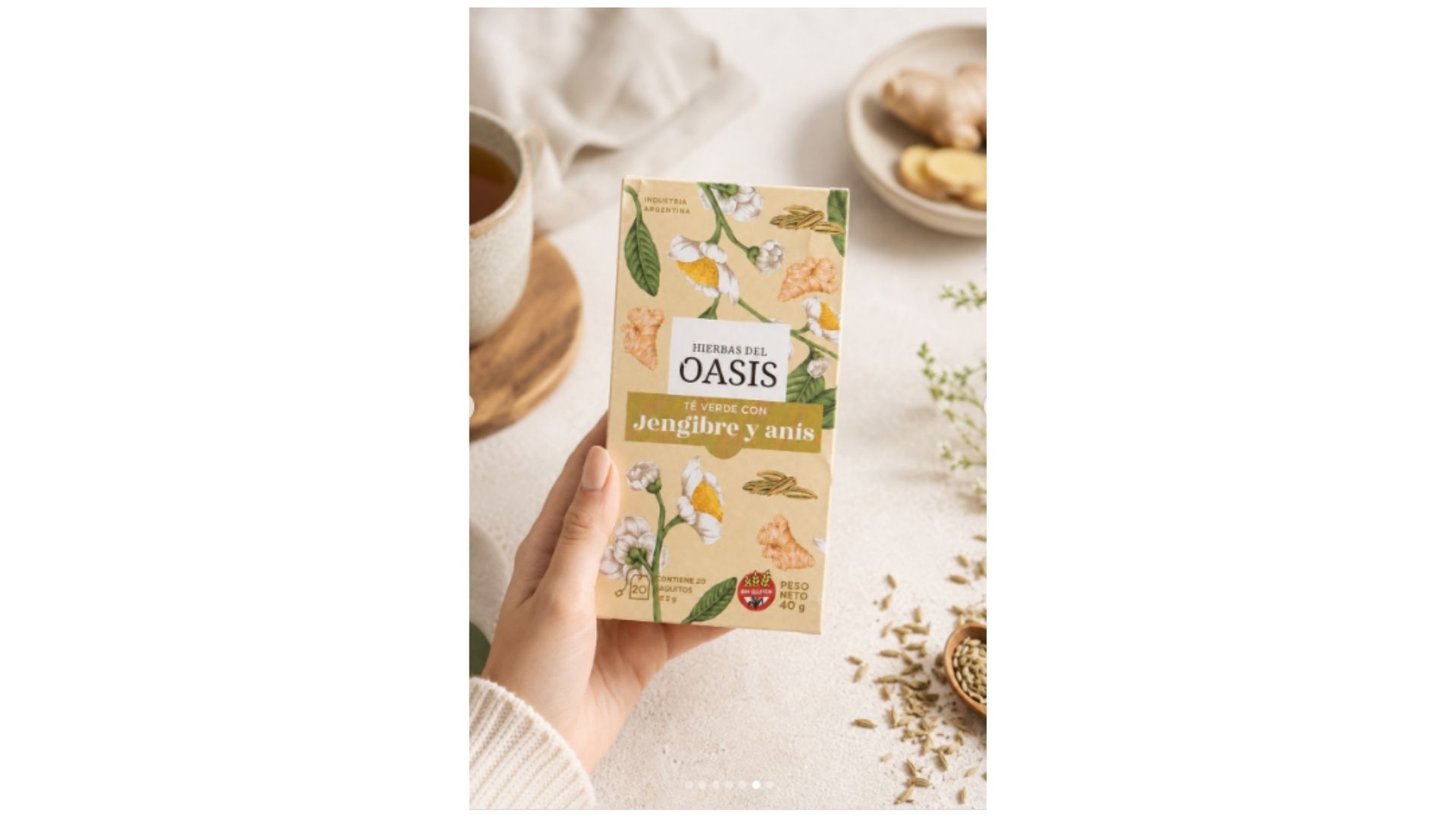 HIERBAS DEL OASIS TE JENGIBRE Y ANIS 20 SAQ