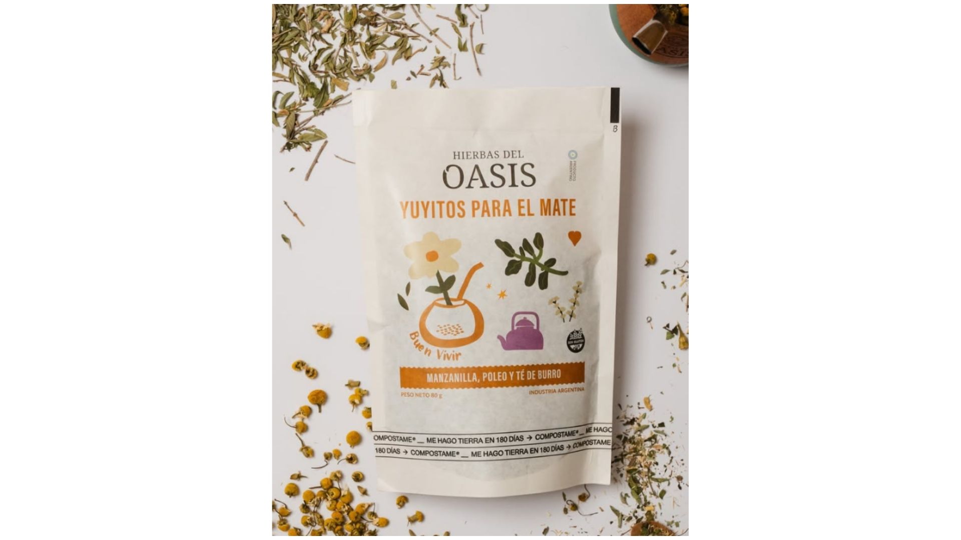 HIERBAS DEL OASIS YUYITOS PARA EL MATE BUEN VIVIR 80 GRS