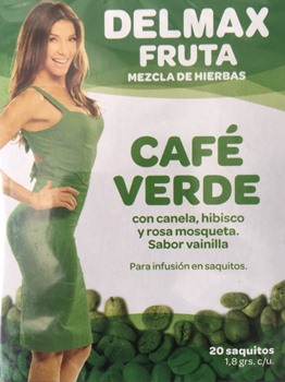 DELMAX FRUTA TE BLANCO CAFE VERDE 20 saq