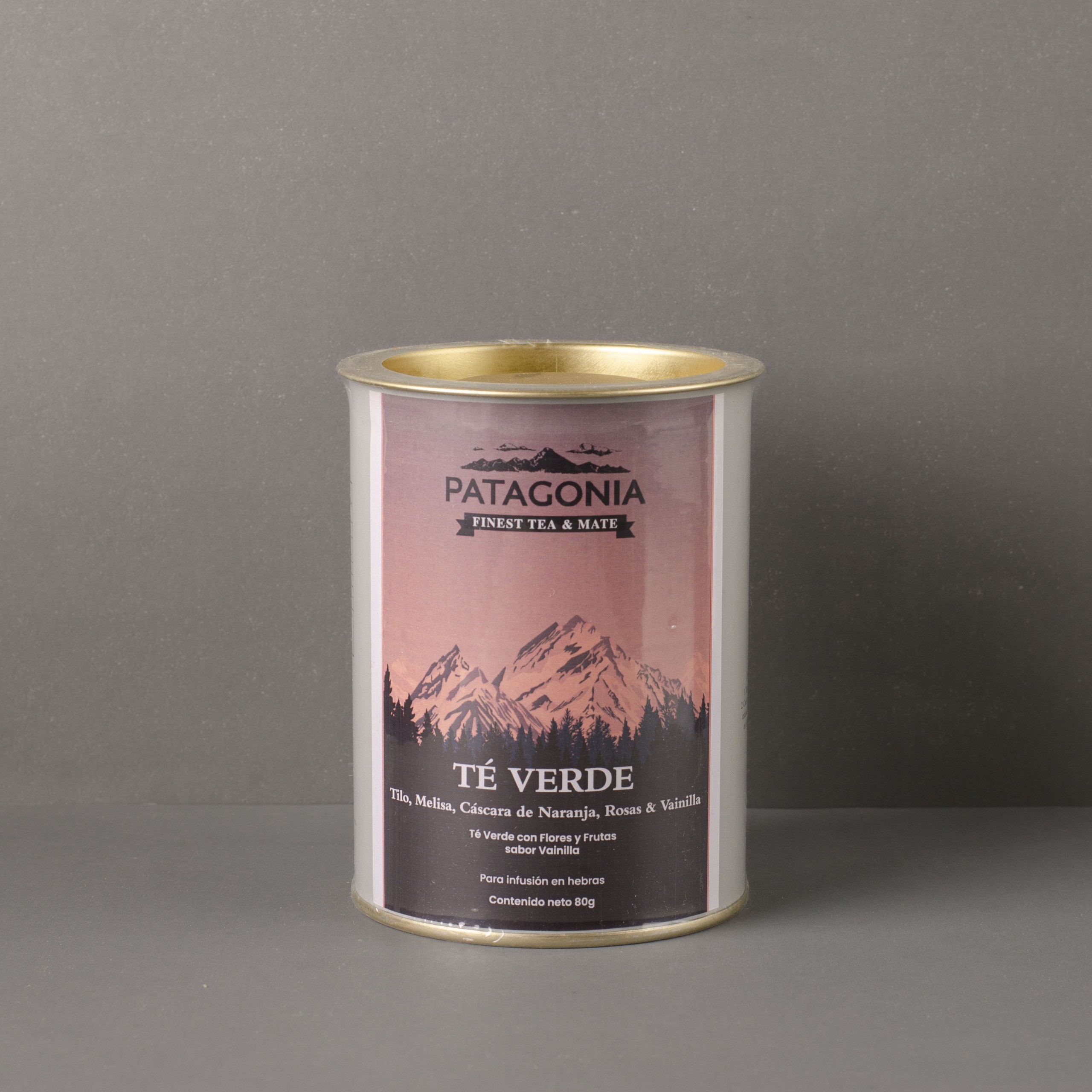 PATAGONIA TE VERDE CON TILO, MELISA, NARANJA LATA 80 GRS