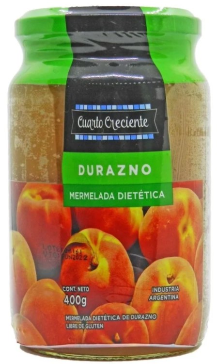 CUARTO CRECIENTE MERMELADA DIETETICA DURAZNO 400 GRS