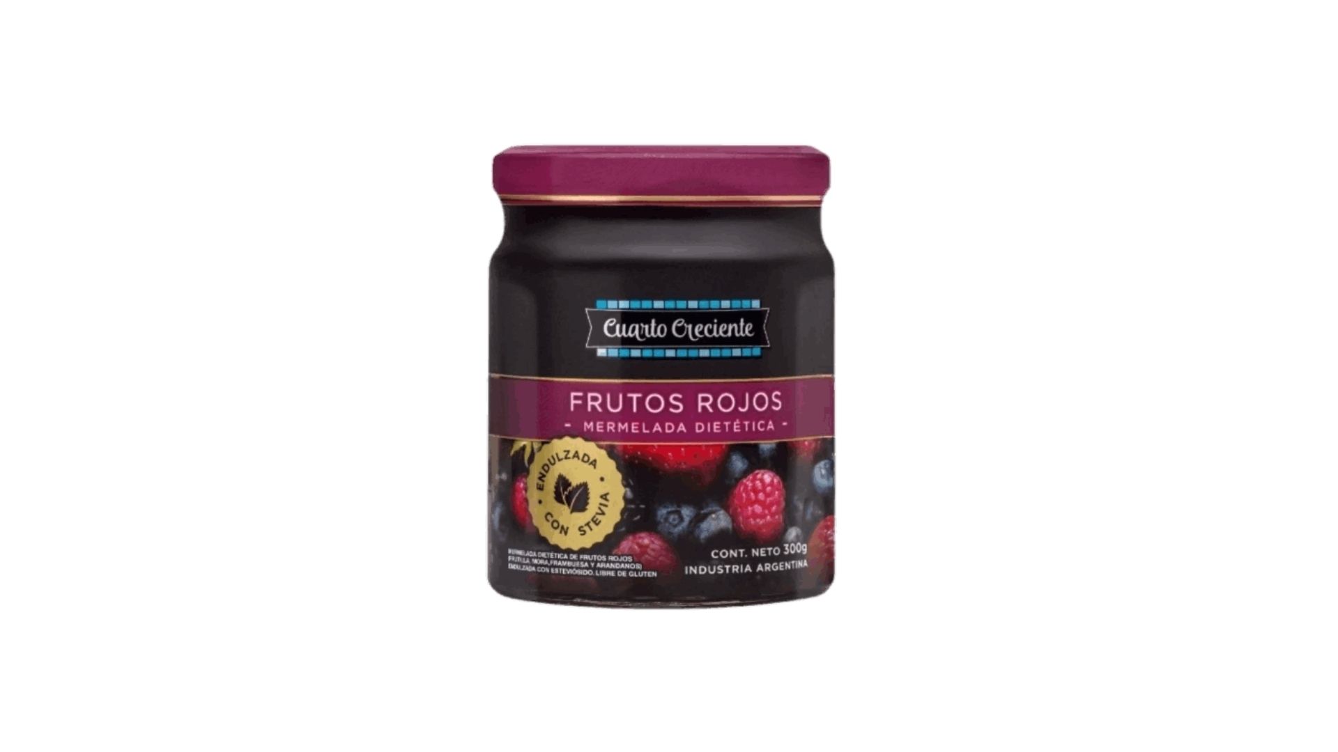 CUARTO CRECIENTE MERMELADA C/STEVIA FRUTOS ROJOS 280 GRS