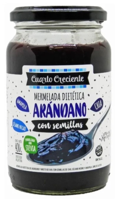CUARTO CRECIENTE MERMELADA ARANDANO C SEM 400 GRS