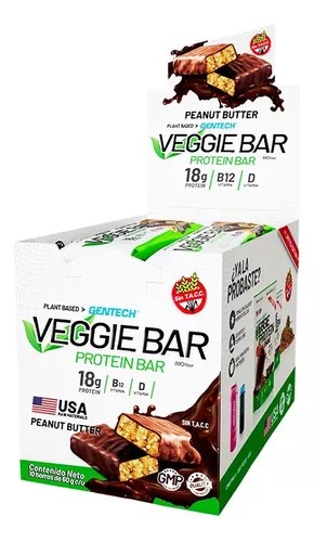 GENTECH PLANT BASED PROTEIN BAR PEANUT 10 UNID