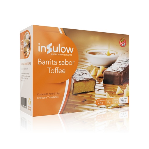 INSULOW BARRITA SABOR TOFFEE 7 UNID