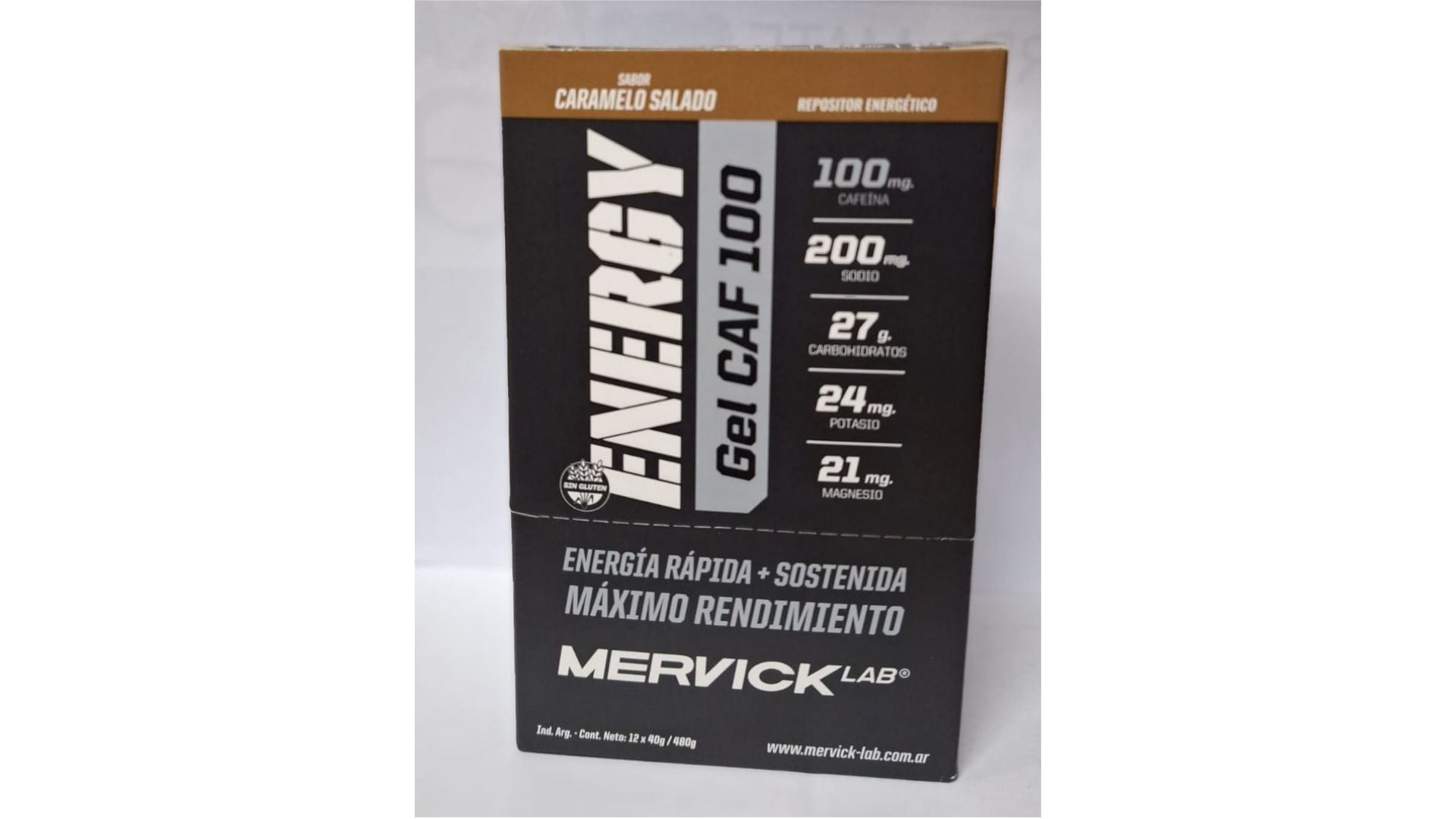 MERVICK ENERGY GEL CAFEINA CARAMELO SALADO 12 UNID