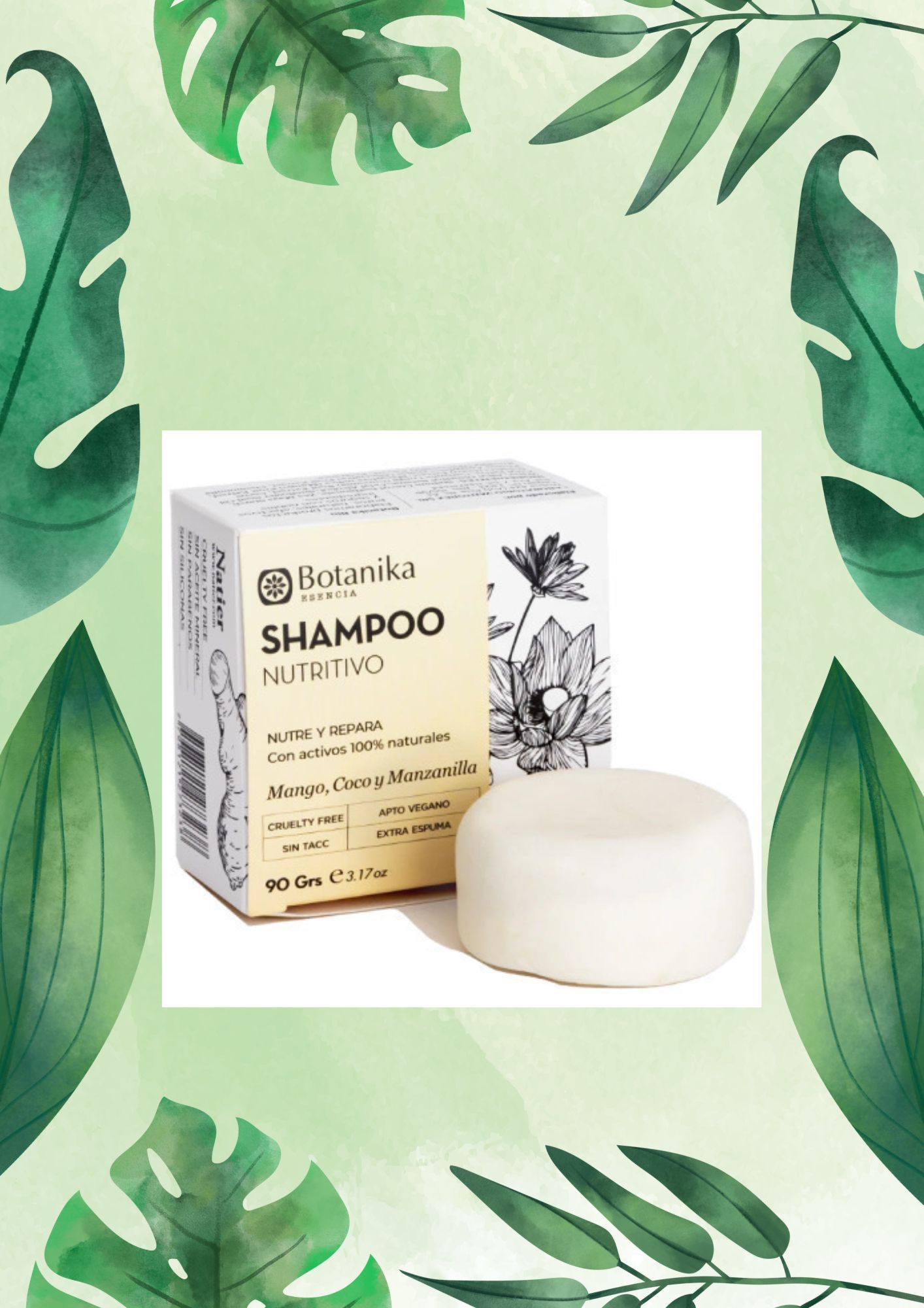 BOTANIKA SHAMPOO SOLIDO NUTRITIVO 90 GRS