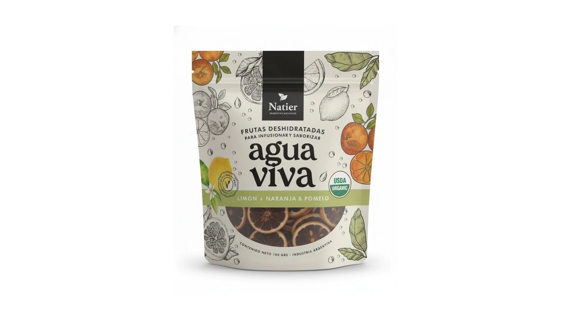 NATIER AGUA VIVA FRUTAS DESHIDRATADAS CITRUS 100 GRS