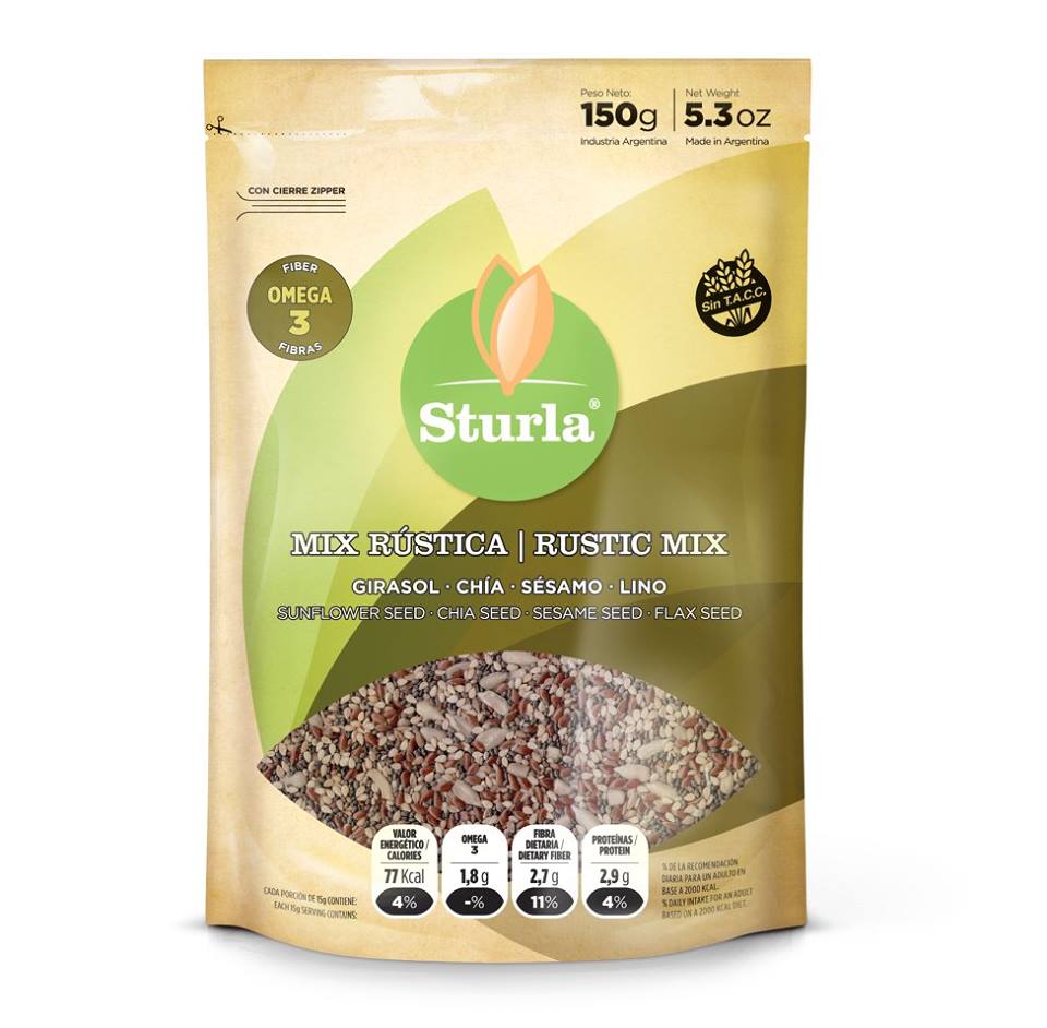 Sturla PREMEZCLA RUSTICA (25% CHIA, 25% SESAMO, 20% LINO, 30% GIRASOL) 250 grs