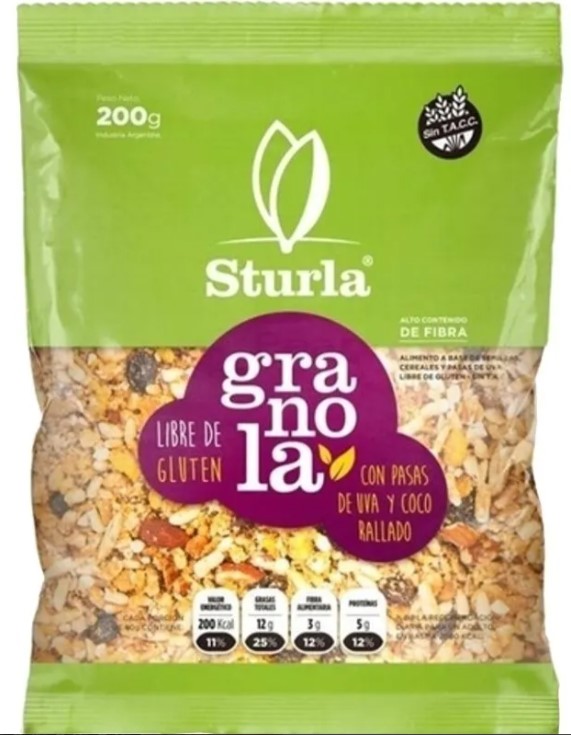 STURLA GRANOLA PASAS 200 GRS
