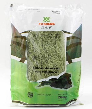 Fu Sheng FIDEOS ARROZ ESPINACA FINOS 200 grs