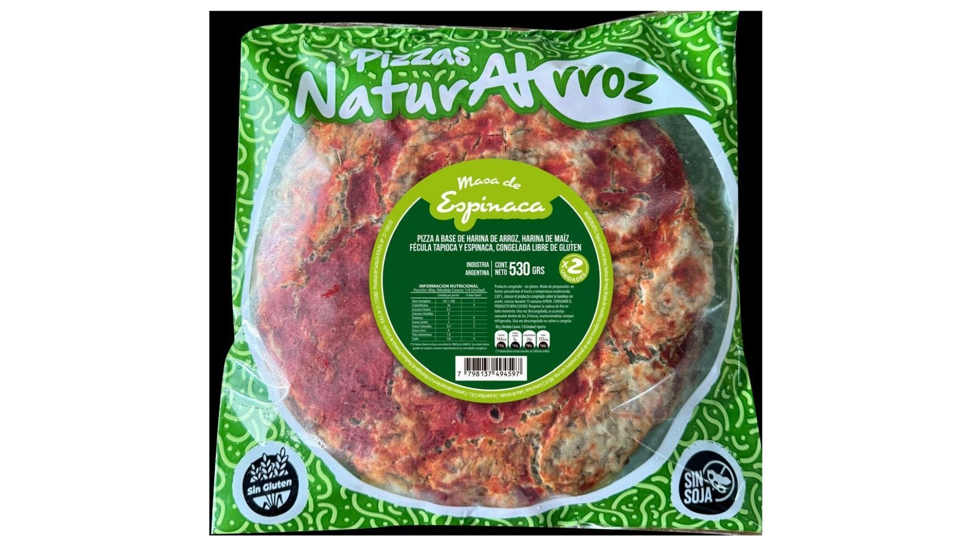 NATURALRROZ PRE PIZZA ESPINACA 2 UNID