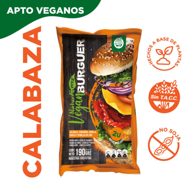NATURALRROZ VEGAN BURGER CALABAZA 2 UNID