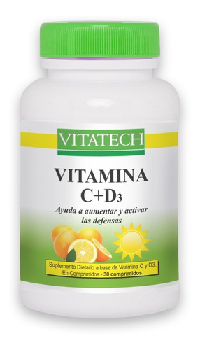 VITATECH VIT C+D3 30 COMP